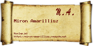 Miron Amarillisz névjegykártya
